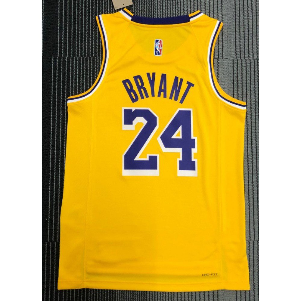 Men's Los Angeles Lakers Kobe Bryant #24 Gold 2021/22 Swingman Jersey - Icon Edition-Pro Kit Vault | Brand New 26/27 Sports Jerseys
